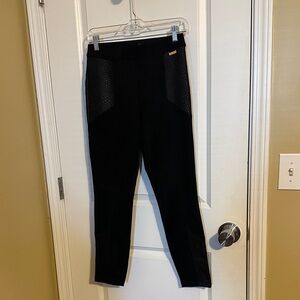 Marc New York Women's black suede leggings with snake skin detail